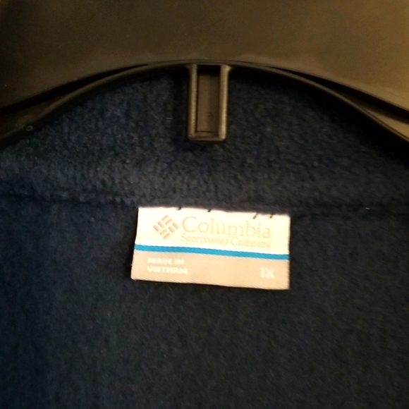 Columbia Fleece Navy Blue Quarter Jacket - Picture 2 of 3